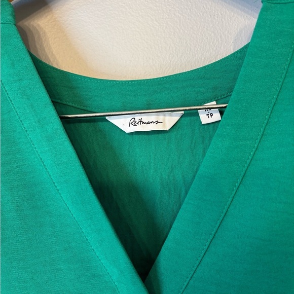 Reitmans Green Tunic Dress with Mandarin Collar and Cap Sleeves size XS - Picture 7 of 14